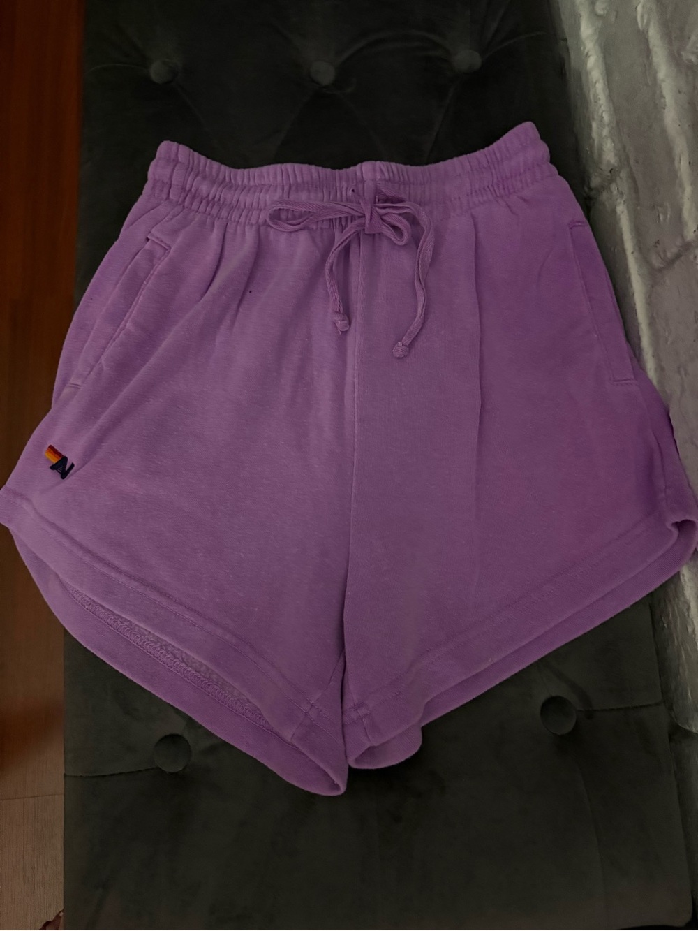 Aviator Nation Purple Drawstring Athletic Shorts